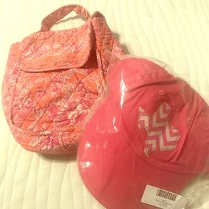 Vera Bradley lunch tote and cute pink Texas hat